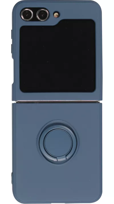Galaxy Z Flip5 Case Hülle - Soft Touch mit Ring - Dunkelblau