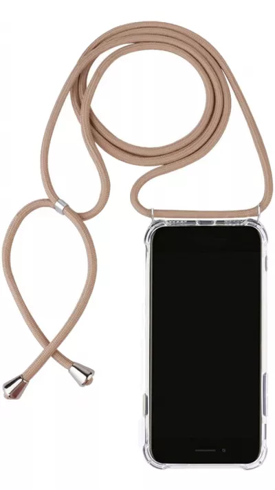 Coque Samsung Galaxy S24 - Gel transparent avec lacet beige