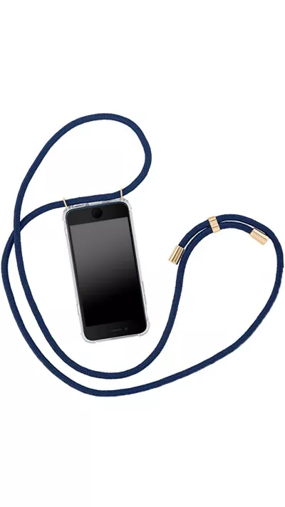 Hülle iPhone 11 Pro Max - Gummi transparent mit Seil blau