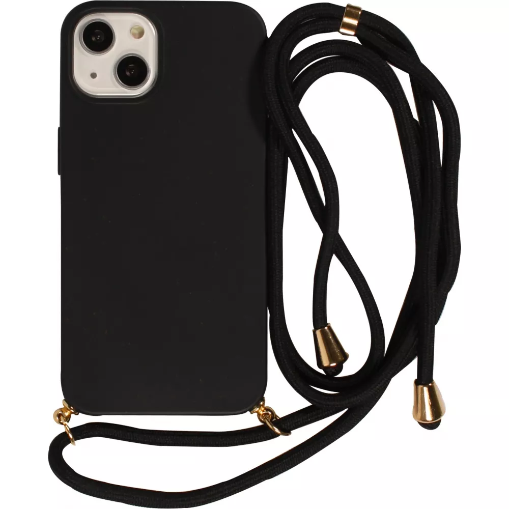 Samsung Galaxy S24 Case Hülle - Bio Eco-Friendly Vegan mit Handykette Necklace - Schwarz