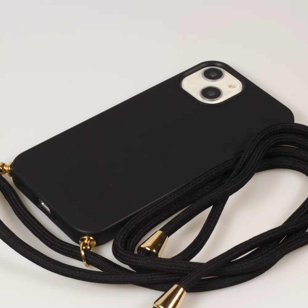 Samsung Galaxy S24 Case Hülle - Bio Eco-Friendly Vegan mit Handykette Necklace - Schwarz