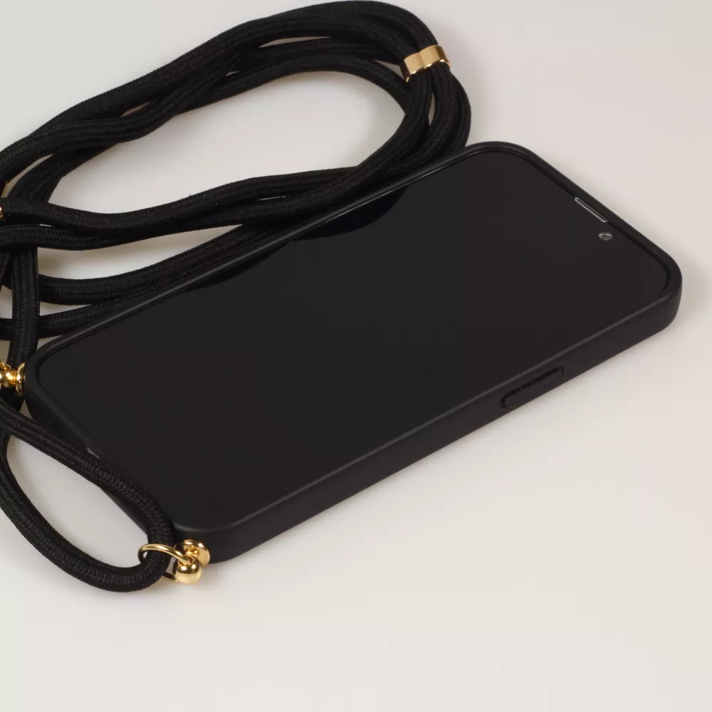 Samsung Galaxy S24 Case Hülle - Bio Eco-Friendly Vegan mit Handykette Necklace - Schwarz