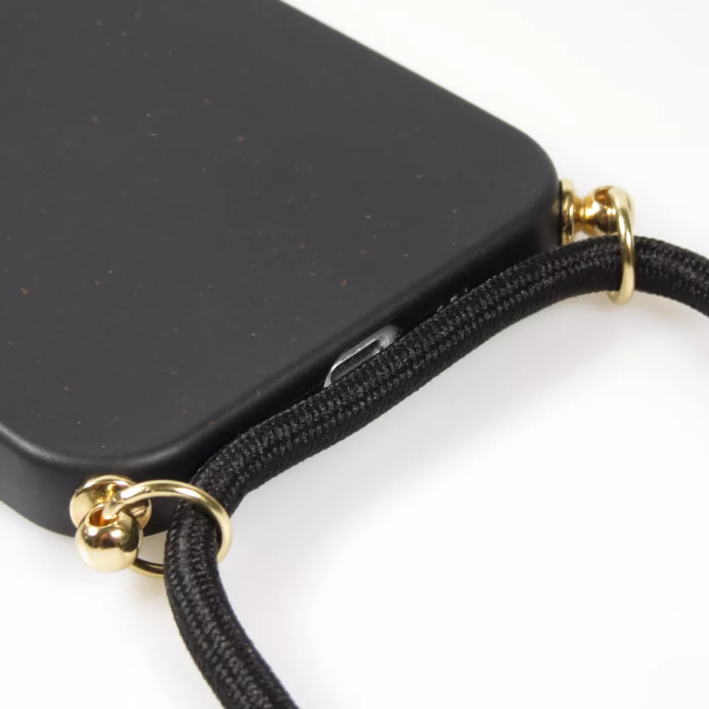 Samsung Galaxy S24 Case Hülle - Bio Eco-Friendly Vegan mit Handykette Necklace - Schwarz