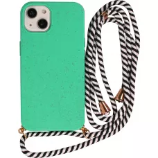 Coque Samsung Galaxy S24 Ultra - Bio Eco-Friendly nature avec cordon collier - Turquoise