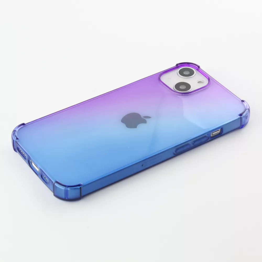 Coque iPhone 16e - Bumper Rainbow Silicone anti-choc avec bords protégés -  violet - Bleu