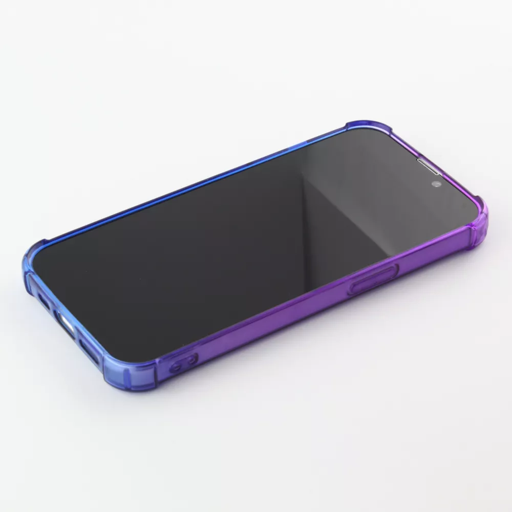 Coque iPhone 16e - Bumper Rainbow Silicone anti-choc avec bords protégés -  violet - Bleu