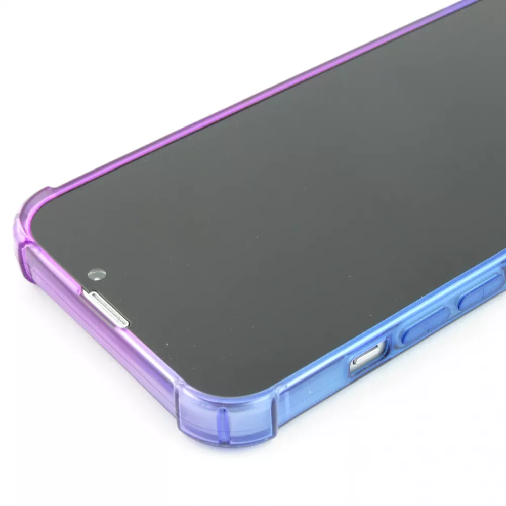 Coque iPhone 16e - Bumper Rainbow Silicone anti-choc avec bords protégés -  violet - Bleu