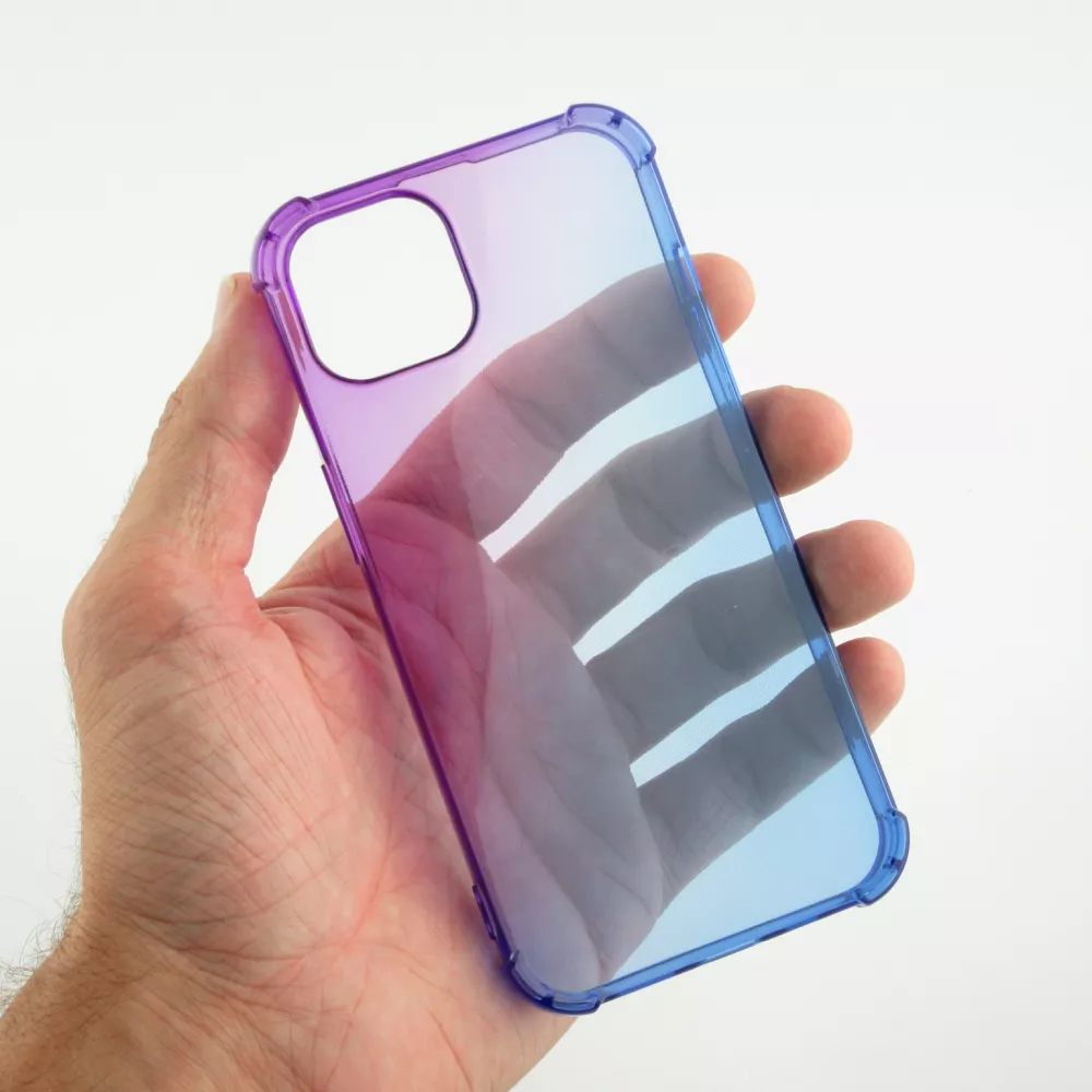 Coque iPhone 16e - Bumper Rainbow Silicone anti-choc avec bords protégés -  violet - Bleu