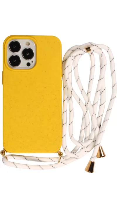Coque Samsung Galaxy S24 - Bio Eco-Friendly nature avec cordon collier jaune