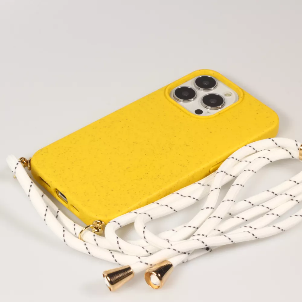 Samsung iPhone 16e Case Hülle - Bio Eco-Friendly Vegan mit Handykette Necklace - Gelb