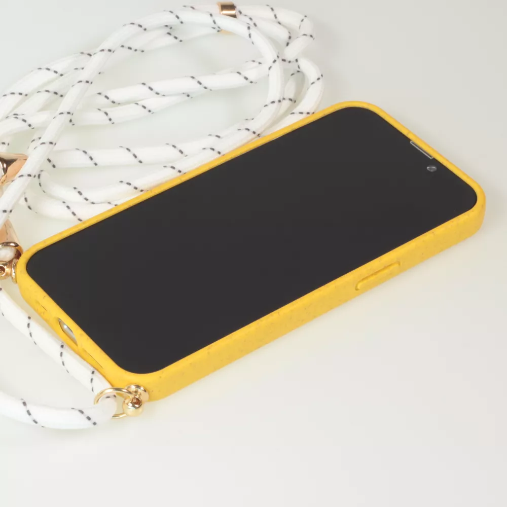 Samsung iPhone 16e Case Hülle - Bio Eco-Friendly Vegan mit Handykette Necklace - Gelb