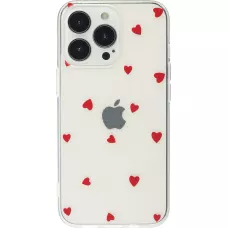 Coque iPhone 16e - Gel petit coeur transparent - Rouge