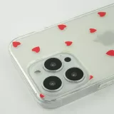 Coque iPhone 16e - Gel petit coeur transparent - Rouge