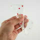 Coque iPhone 16e - Gel petit coeur transparent - Rouge