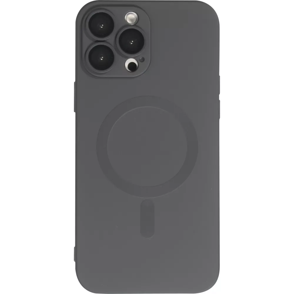 Coque iPhone 16 Pro - Gel souple avec vitre de protection caméra MagSafe - Noir