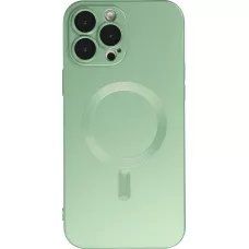 Coque iPhone 15 Pro - Gel souple avec vitre de protection caméra MagSafe - Vert