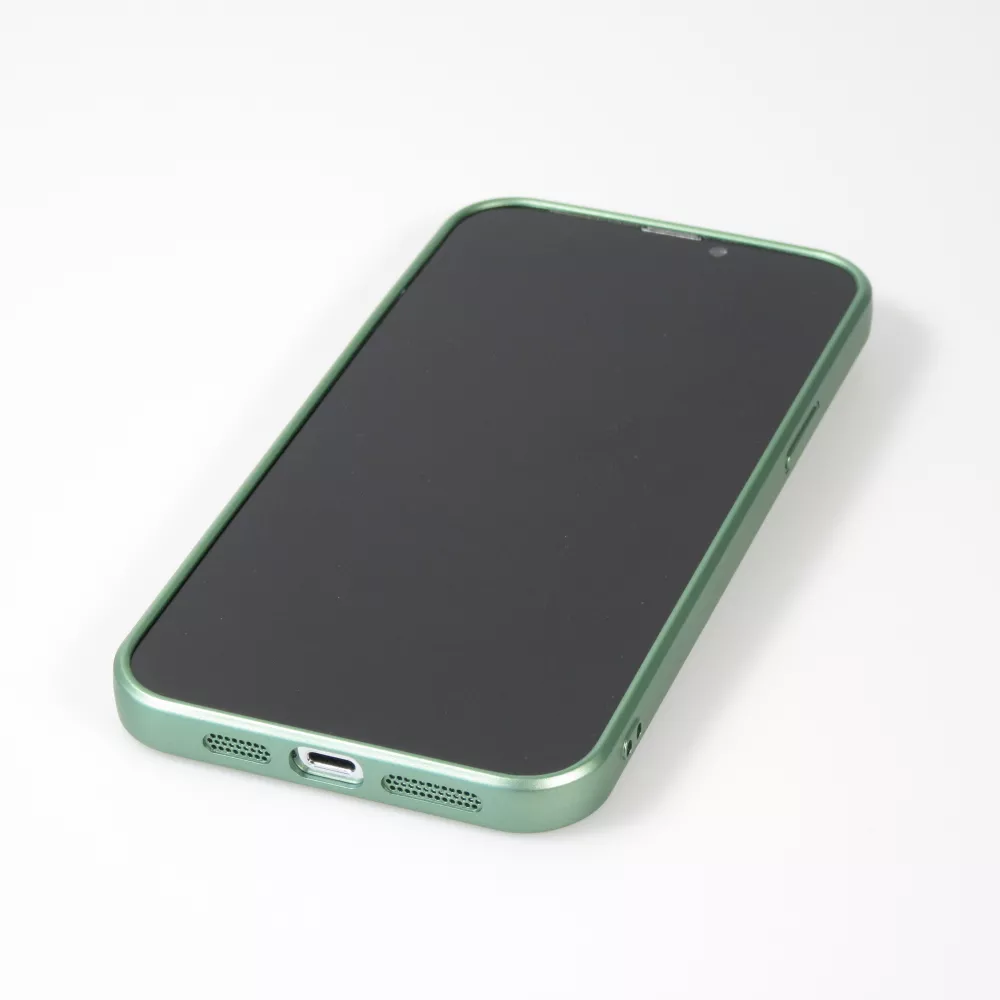 Coque iPhone 15 Pro - Gel souple avec vitre de protection caméra MagSafe - Vert