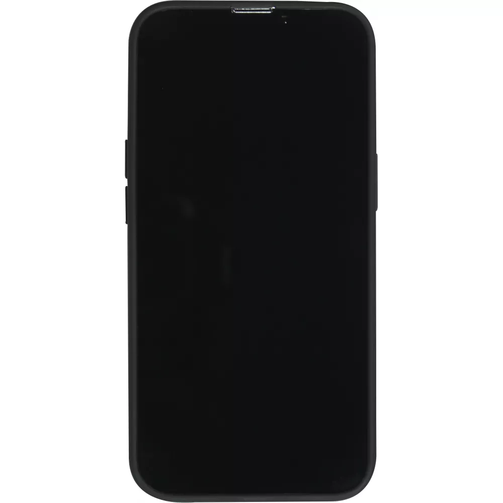 Coque iPhone 16 Pro - Silicone Mat Coeur doré - Noir