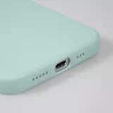 Coque iPhone 16 Pro - Silicone Mat Coeur doré - Turquoise