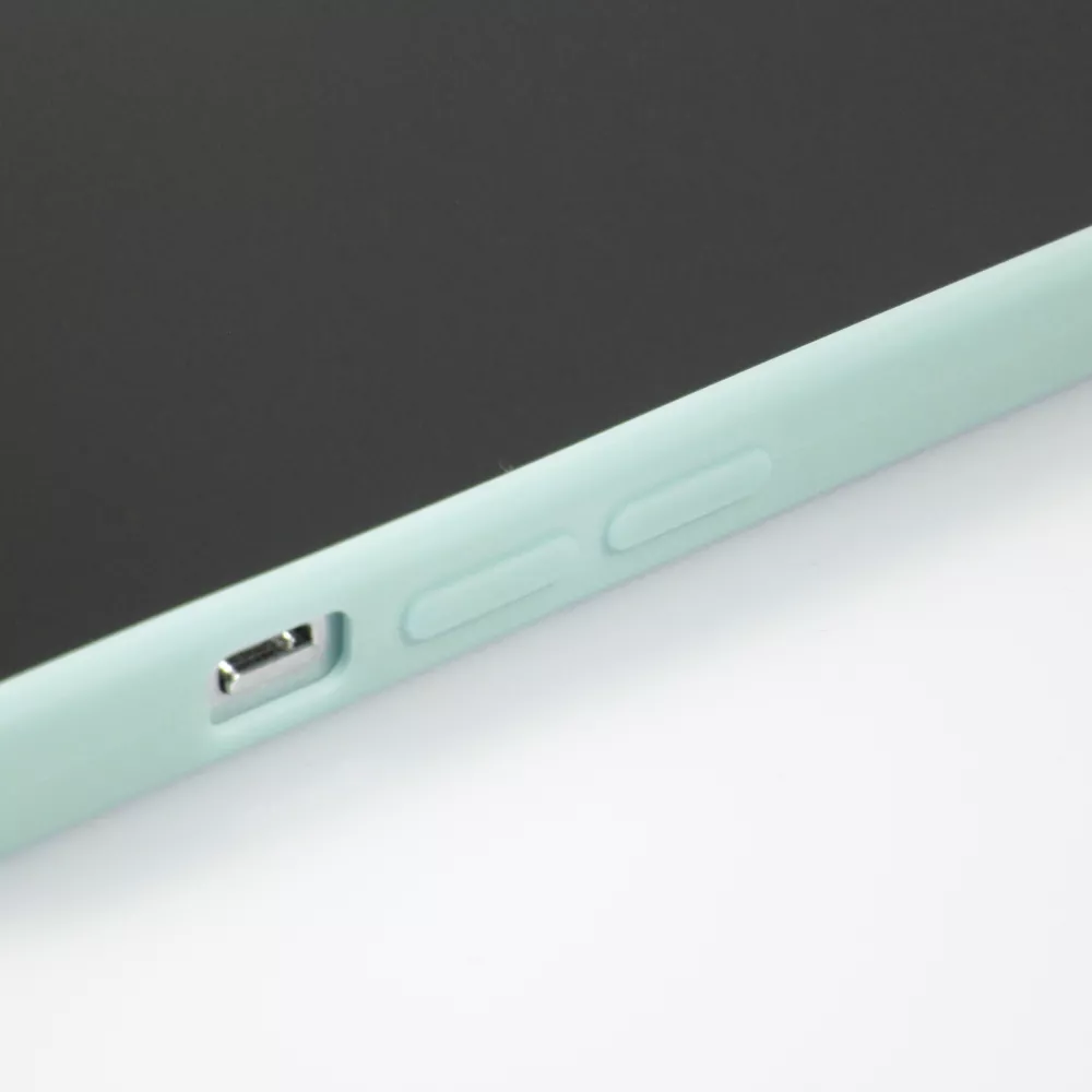 Coque iPhone 16 Pro - Silicone Mat Coeur doré - Turquoise