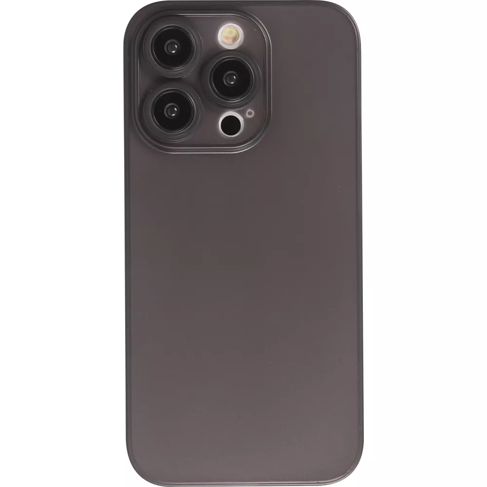Coque iPhone 16 Pro - plastique ultra fin semi-transparent mat - Noir
