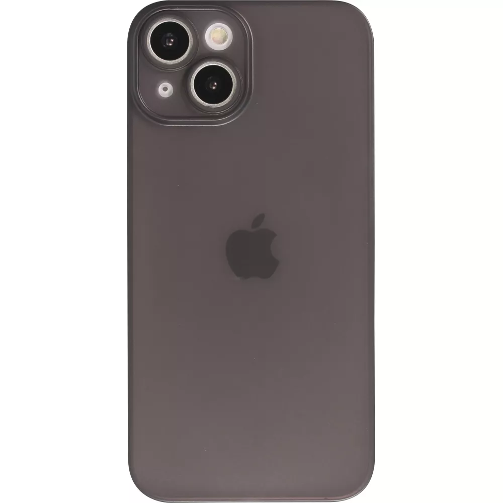 iPhone 15 Case Hülle - Plastik ultra dünn semi-transparent matt - Schwarz