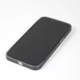 iPhone 15 Case Hülle - Plastik ultra dünn semi-transparent matt - Schwarz