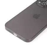 iPhone 15 Case Hülle - Plastik ultra dünn semi-transparent matt - Schwarz