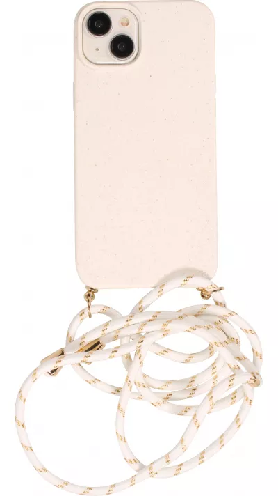 Coque Samsung Galaxy S24 - Bio Eco-Friendly nature avec cordon collier - Blanc