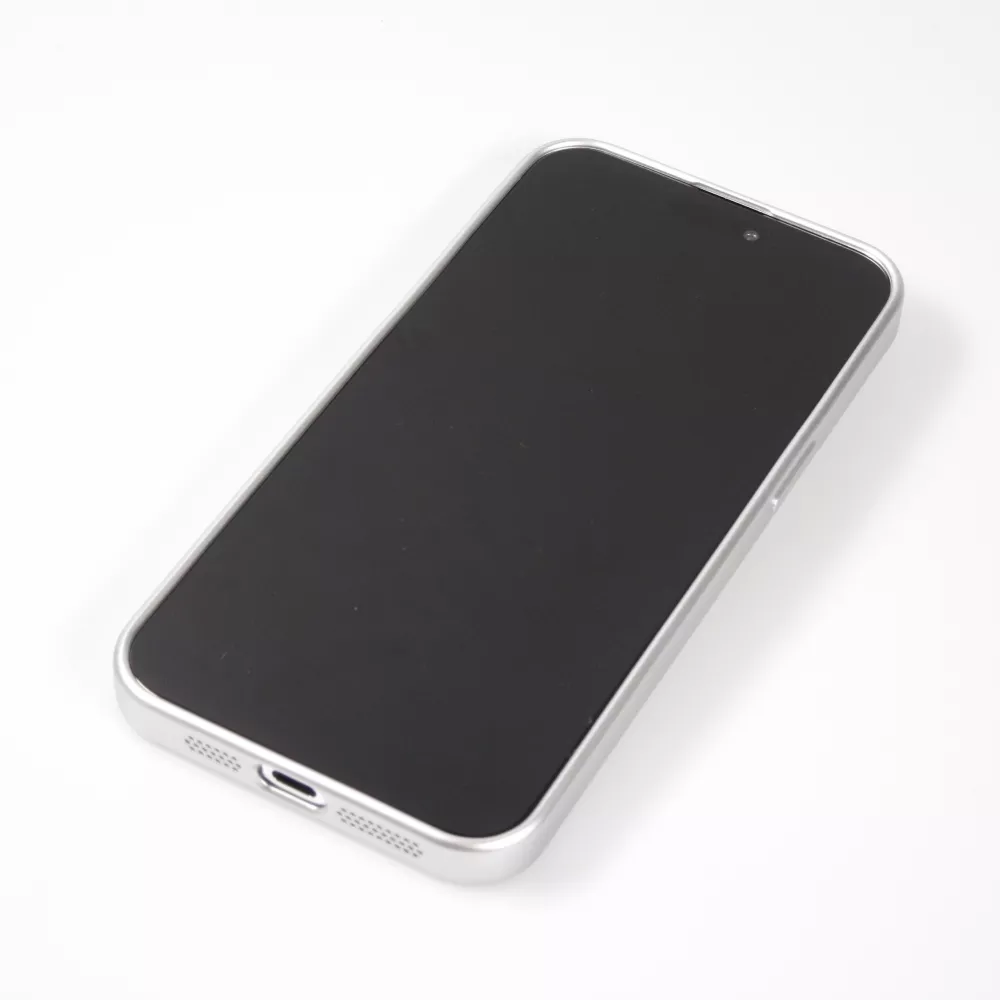 Coque iPhone 16 Pro - Gel souple avec vitre de protection caméra MagSafe - Argent