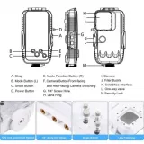 Coque iPhone - Protection étanche PULUZ pour plongée et snorkeling à 40M grade IPX8 universelle iPhone (small) - Blanc