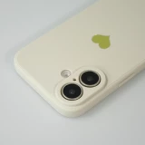 Coque iPhone 16 Plus - Silicone Mat Coeur doré - Beige
