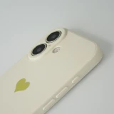 Coque iPhone 16 Plus - Silicone Mat Coeur doré - Beige