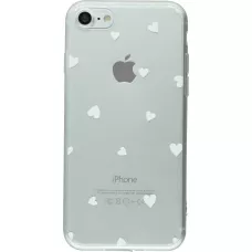 Coque iPhone 16e - Gel petit coeur transparent - Blanc