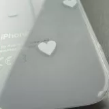 Coque iPhone 16e - Gel petit coeur transparent - Blanc