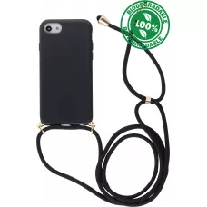 Coque iPhone 16e - Bio Eco-Friendly nature avec cordon collier - Noir