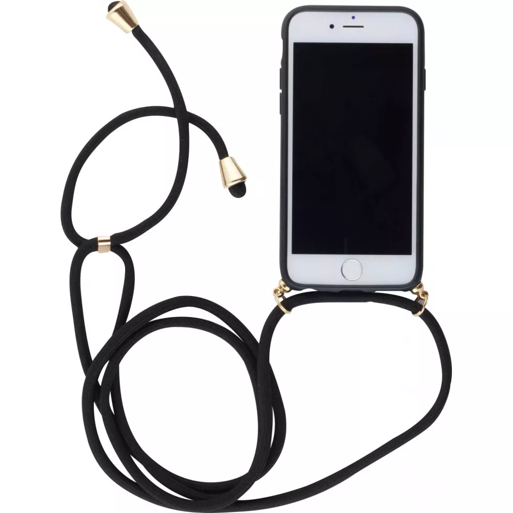 Coque iPhone 16e - Bio Eco-Friendly nature avec cordon collier - Noir