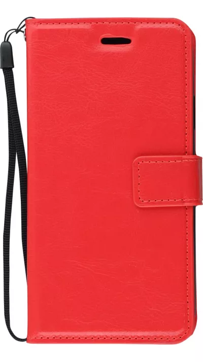 Hülle iPhone XR - Premium Flip Leder Tasche - Rot