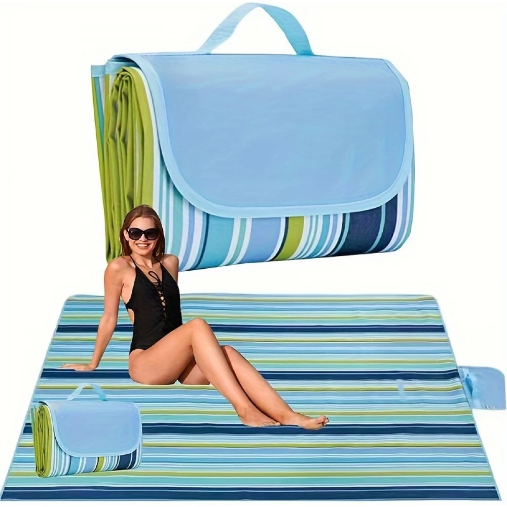 Couverture de pique-nique imperméable extra-large portable anti-sable pour camping plage et parc (200 x 200 cm)