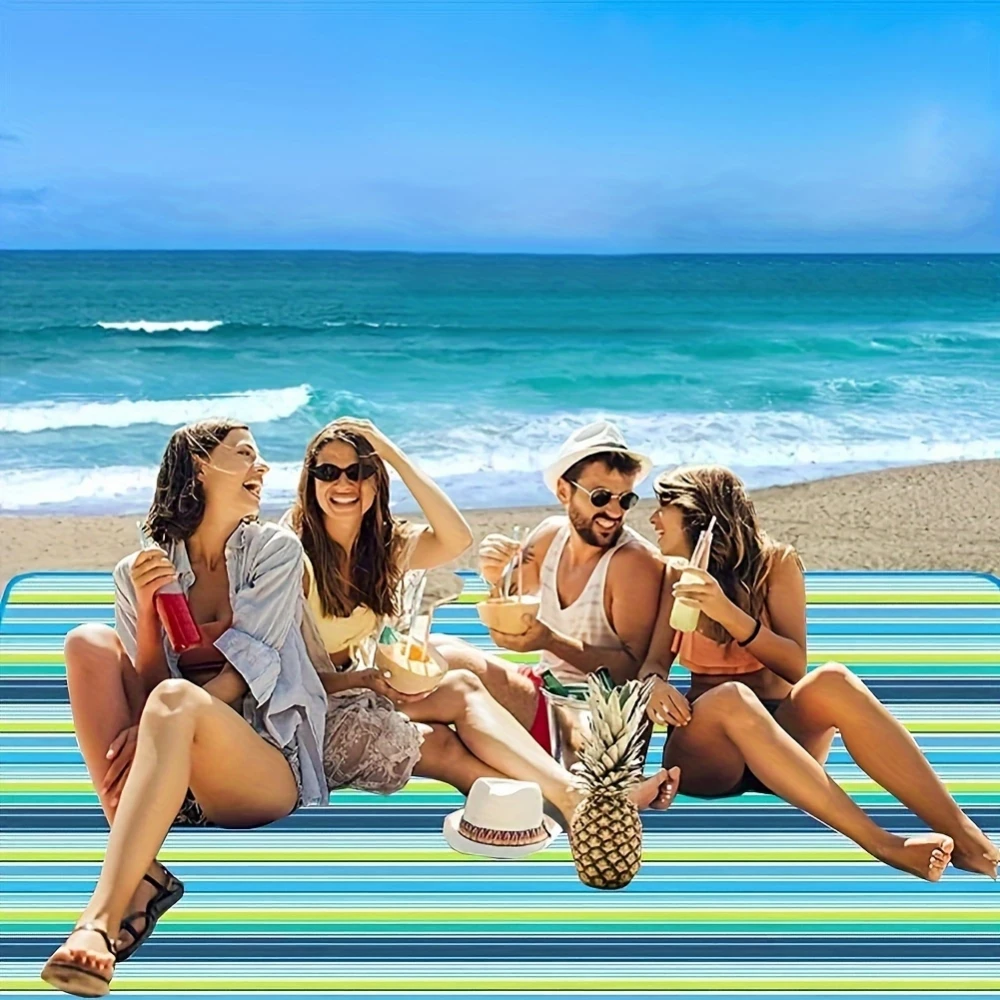 Couverture de pique-nique imperméable extra-large portable anti-sable pour camping plage et parc (200 x 200 cm)