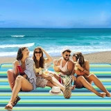 Couverture de pique-nique imperméable extra-large portable anti-sable pour camping plage et parc (200 x 200 cm)
