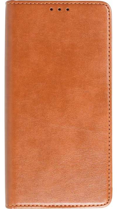 Galaxy S23 Ultra Case Hülle - Flip Fierre Shann Echtleder - Braun