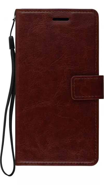 Hülle Samsung Galaxy S7 - Premium Flip Leder Tasche - Braun