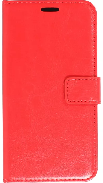 Fourre iPhone 13 - Premium Flip cuir lisse porte-cartes - Rouge