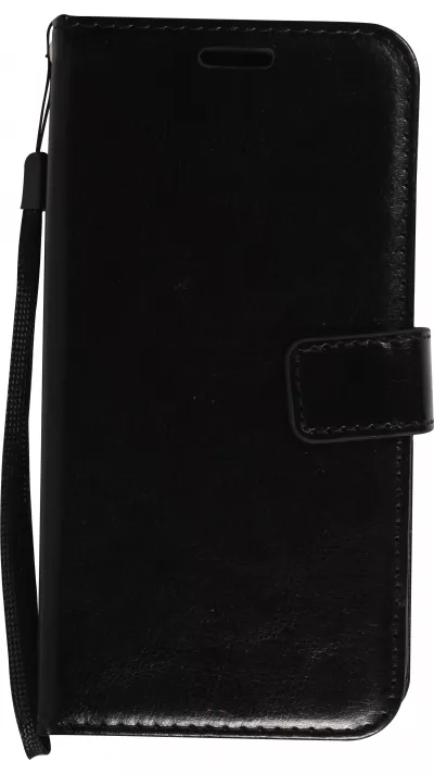 Fourre iPhone 13 - Premium Flip cuir lisse porte-cartes - Noir
