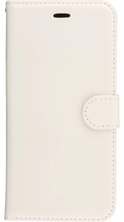 Hülle iPhone XR - Premium Flip Leder Tasche - Weiss