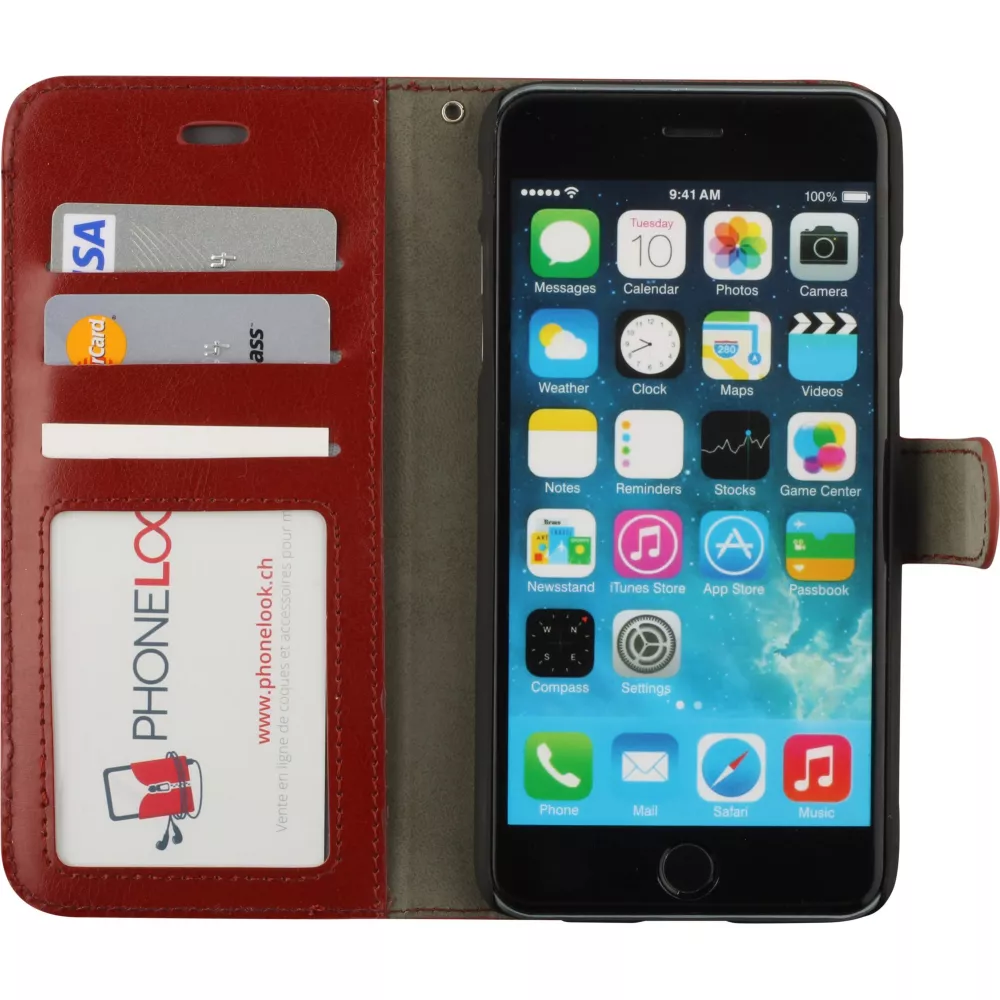Hülle Samsung Galaxy S24+ - Premium Flip Leder Tasche - Braun
