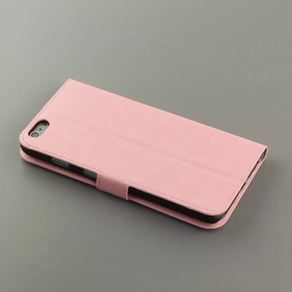 Hülle iPhone 16e - Premium Flip Leder Tasche - Hellrosa