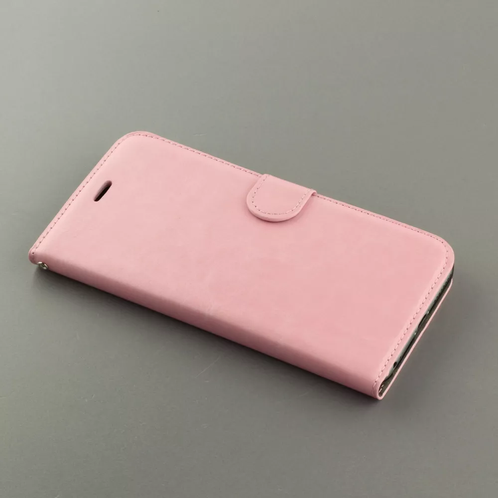 Hülle iPhone 16e - Premium Flip Leder Tasche - Hellrosa