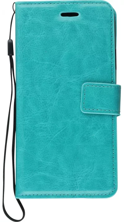 Hülle iPhone XR - Premium Flip Leder Tasche - Türkis